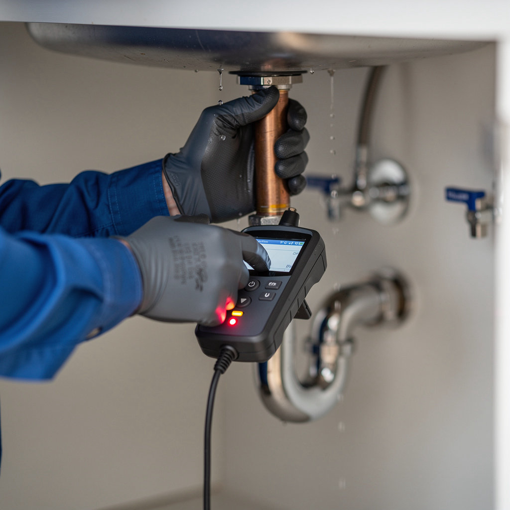 Walt's Plumbing professional leak detection equipment identifying hidden water leaks in Clovis CA